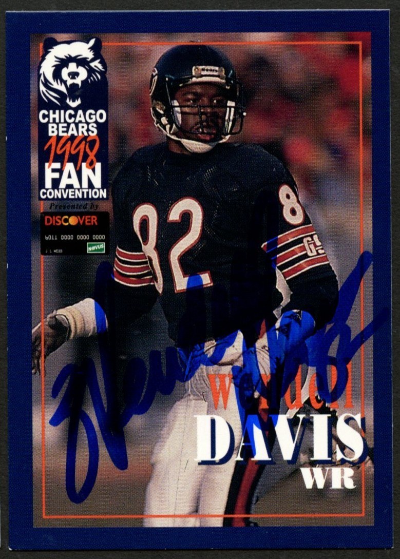 Wendell Davis #82 signed autograph auto 1998 Chicago Bears Fan Convention Card