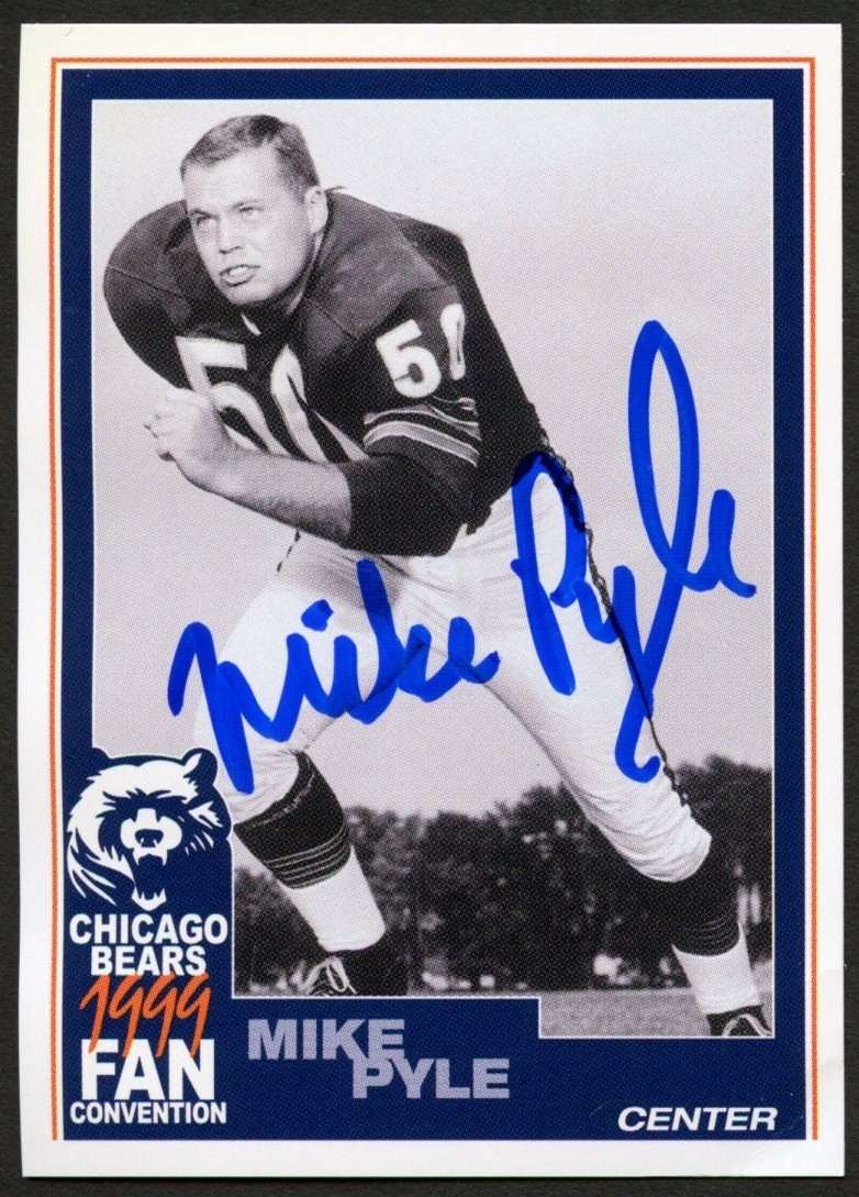 Mike Pyle #50 signed autograph auto 1999 Chicago Bears Fan Convention Card
