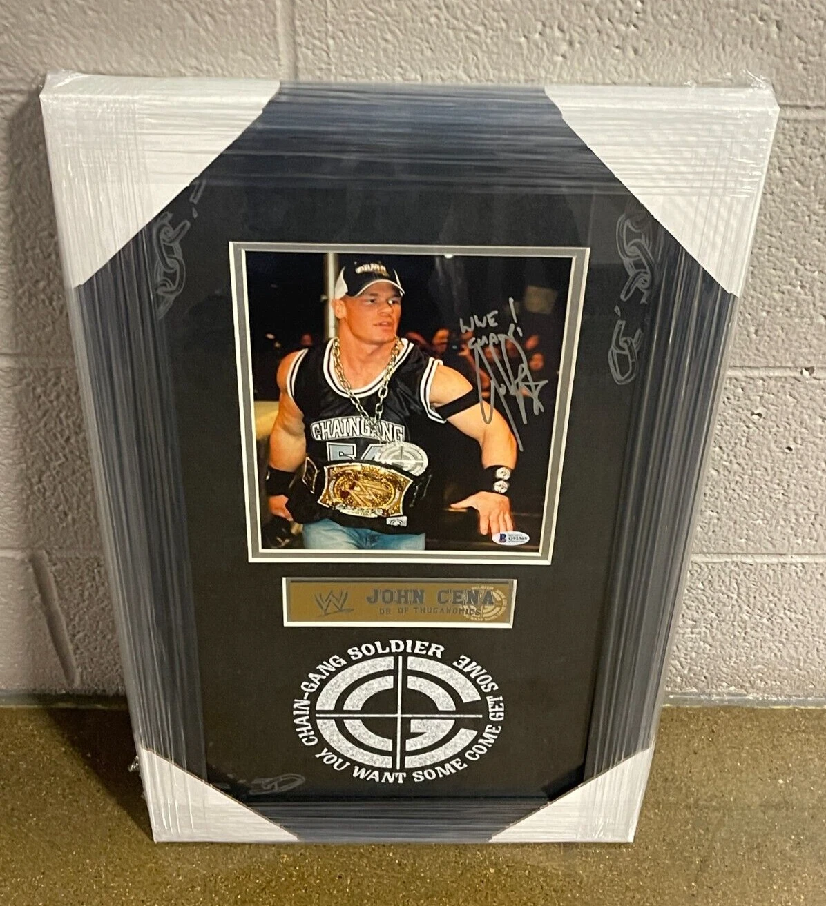 John Cena Signed Dr. Of Thuganomics Framed WWE Champion 8x10 Photo #2 BAS COA