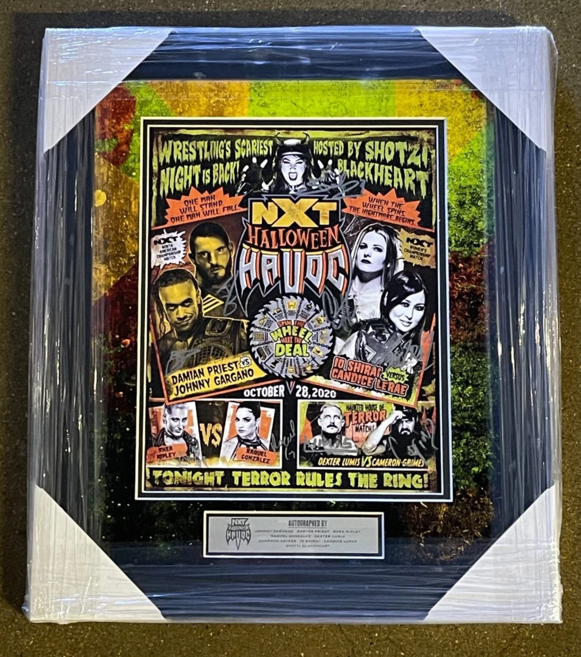 2021 WWE NXT Halloween Havoc Multi Signed Framed Event Card 11x14 Photo JSA COA