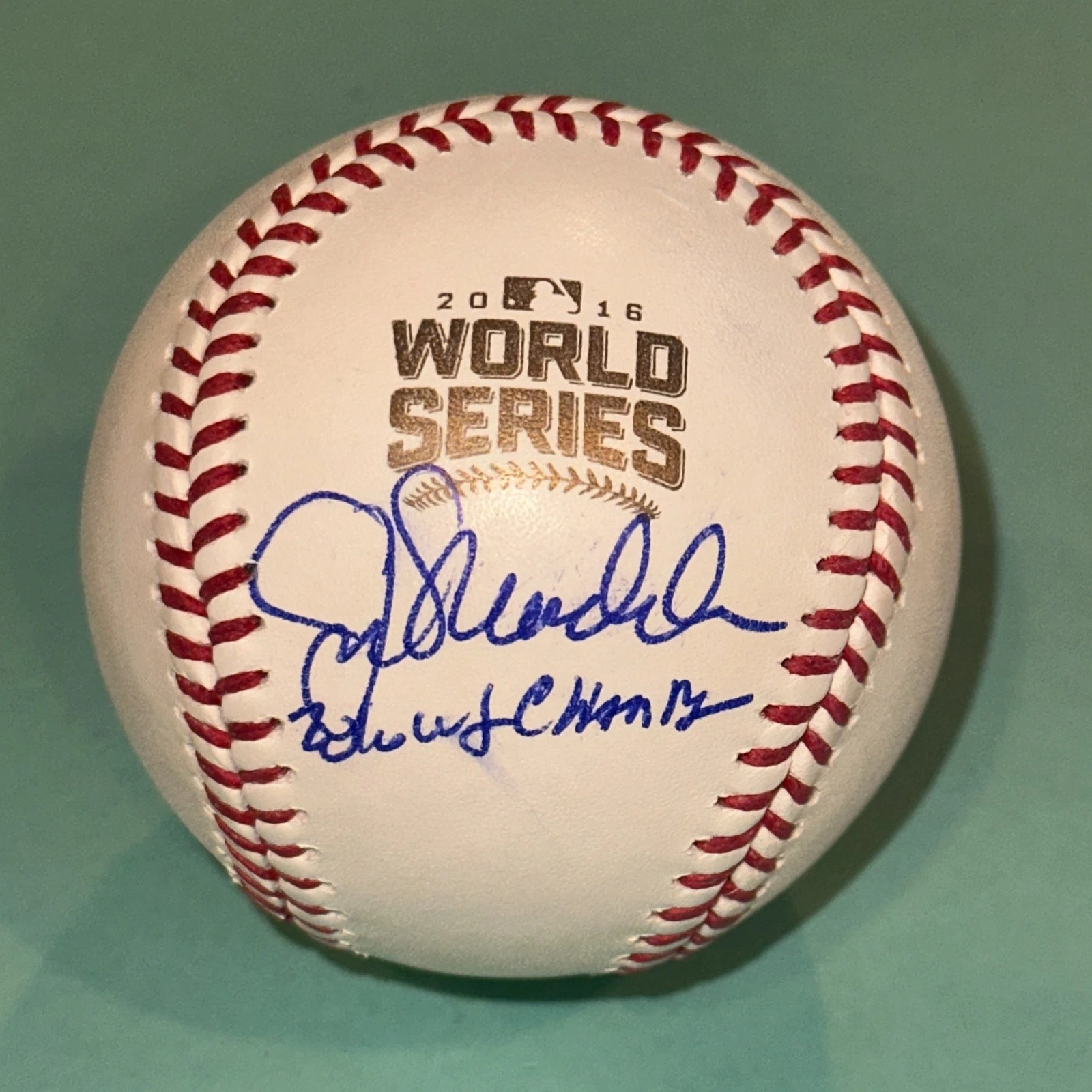 JOE MADDON (Cubs) Signed Official 2016 WORLD SERIES Baseball Beckett w/ INSC