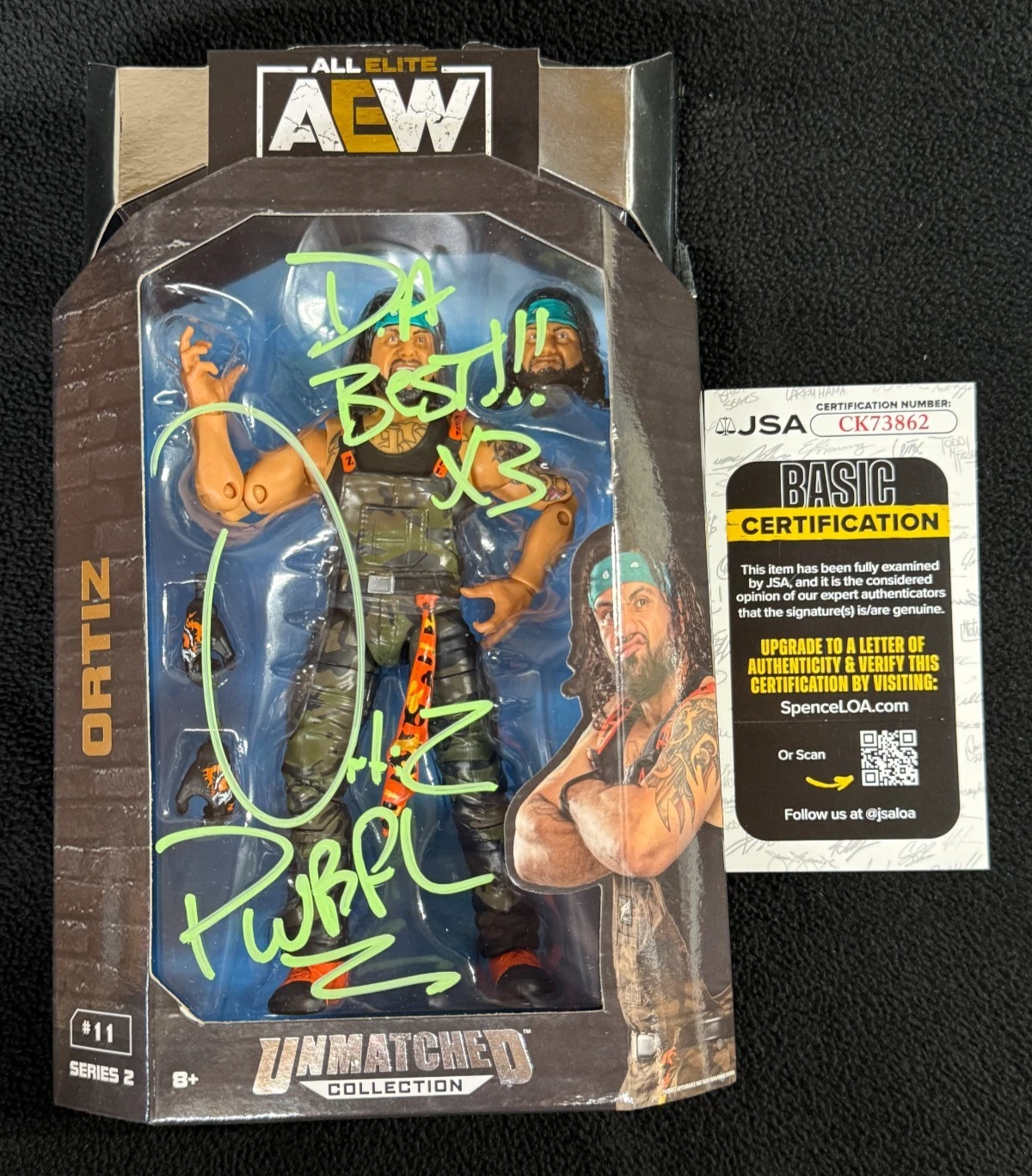 Ortiz Signed AEW Unrivaled Collection Series 2 Action Figure JSA COA