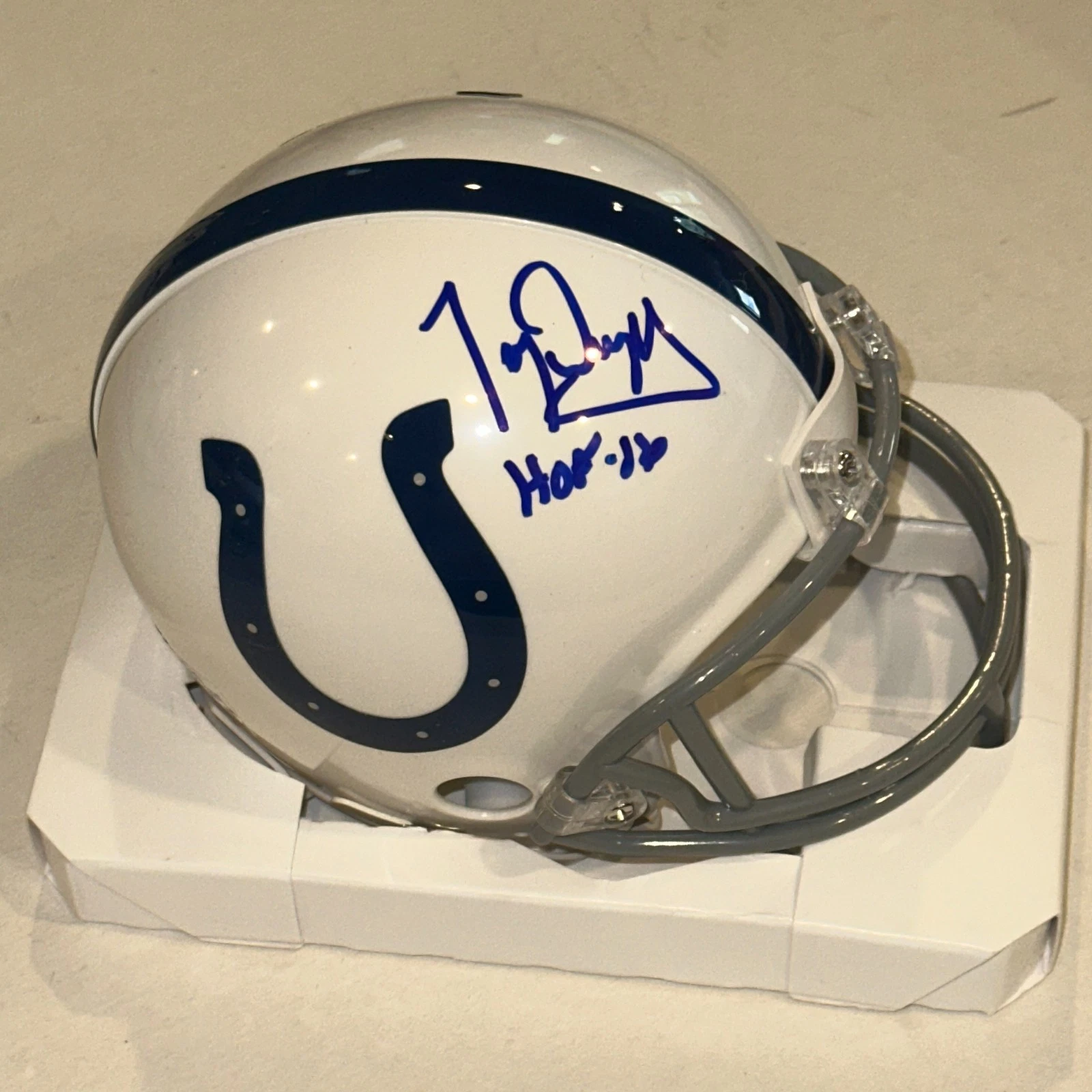 TONY DUNGY Signed Indianapolis COLTS VSR4 Mini-helmet Beckett (BAS) w/ HOF Insc