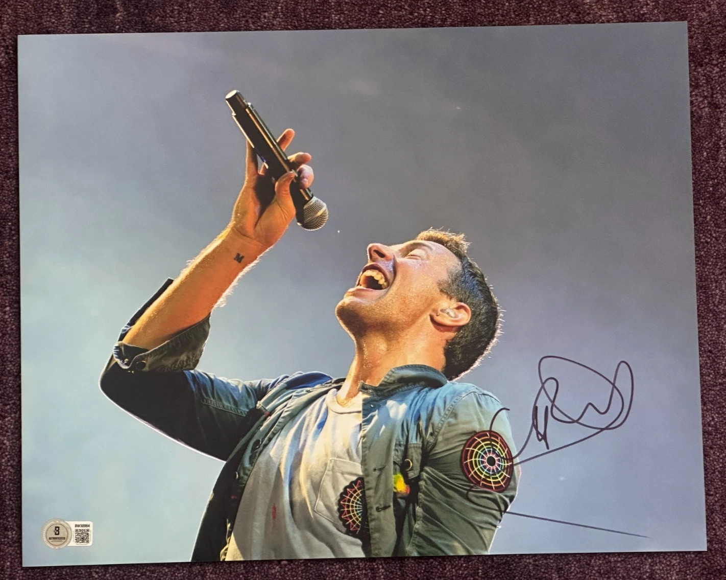 CHRIS MARTIN Signed COLDPLAY in CONCERT 11x14 PHOTO Beckett (BAS) Authenticated