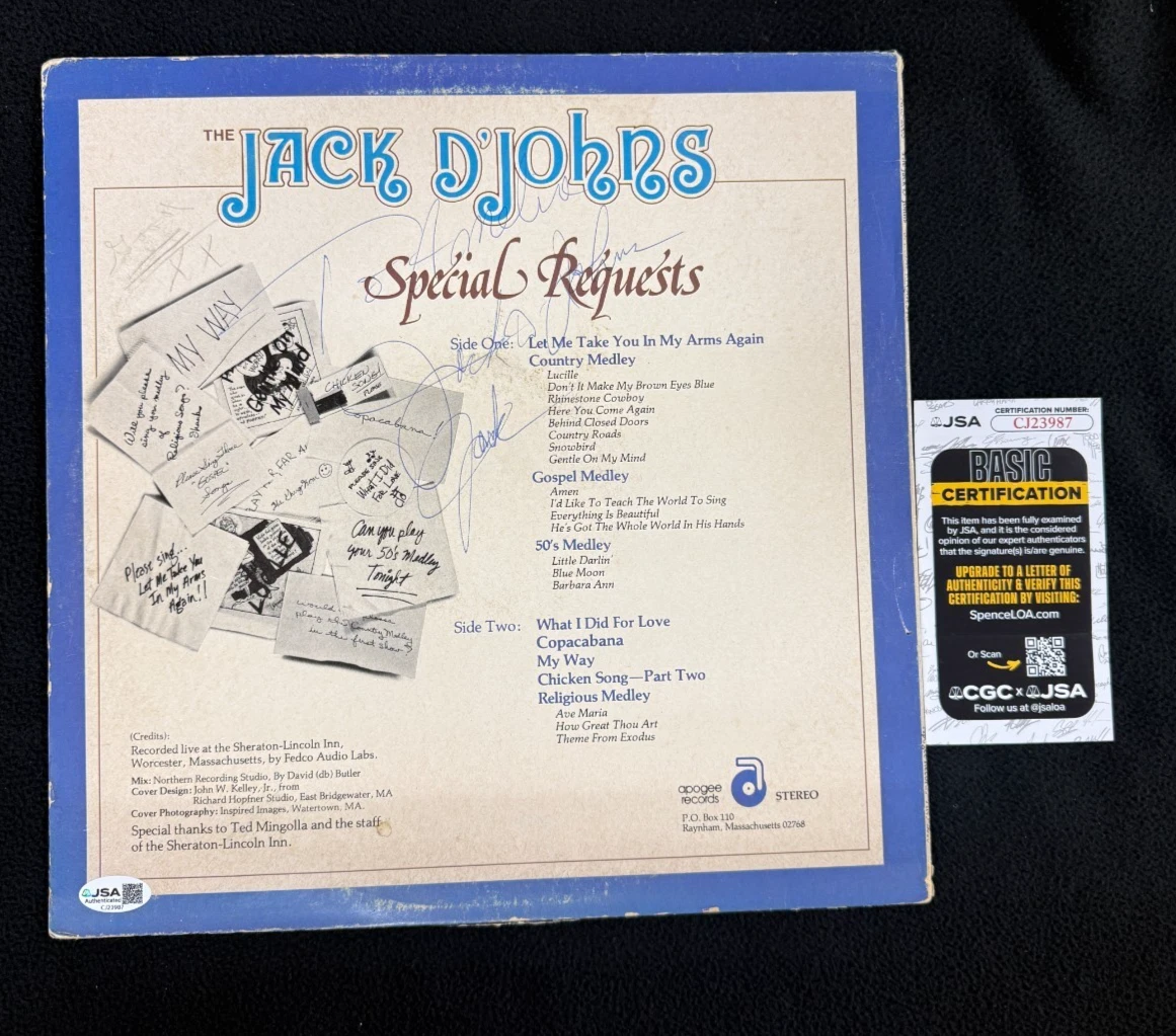 Jack Gonsalves Signed The Jack D'John's Special Request Album Cover JSA COA