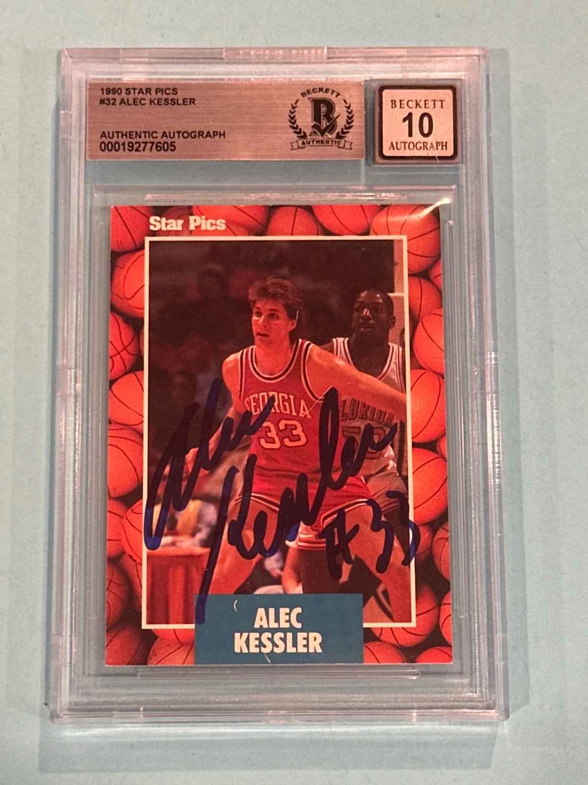 ALEC KESSLER Signed 1990 STAR PICS Card #32 Beckett (BAS) AUTO 10