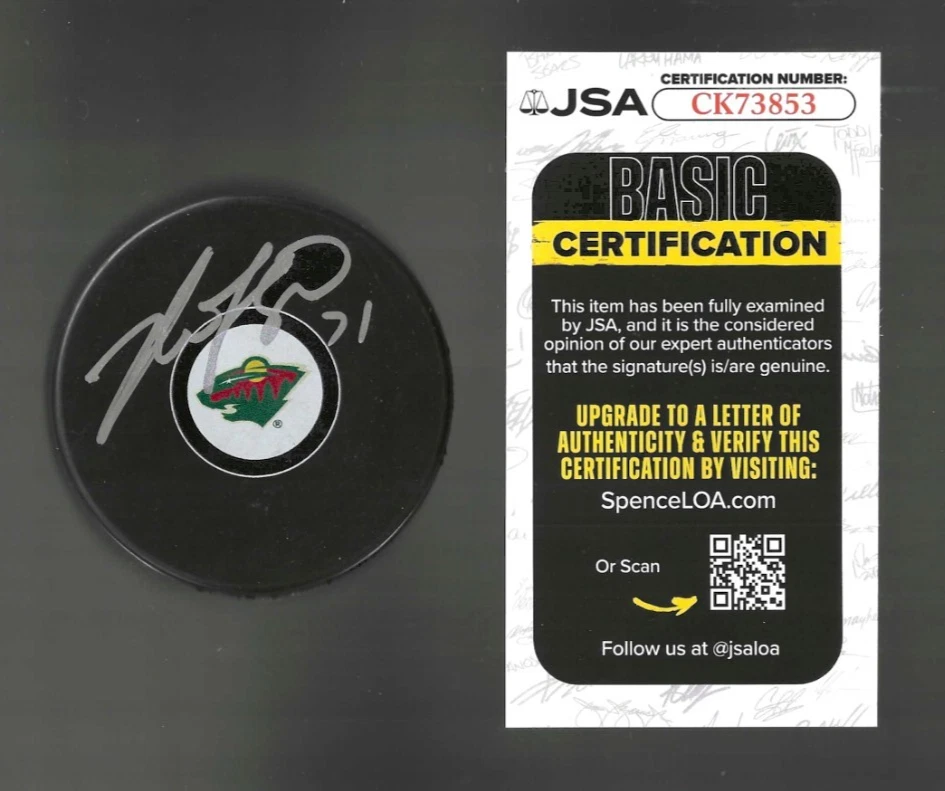 Nick Foligno Signed Minnesota Wild Puck JSA COA
