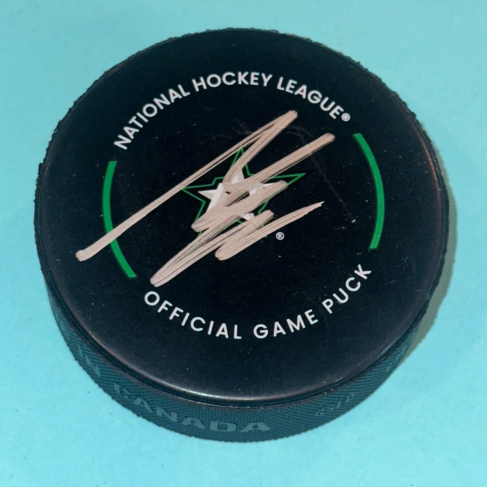MAVRIK BOURQUE Signed Dallas STARS Official GAME Puck Beckett (BAS)