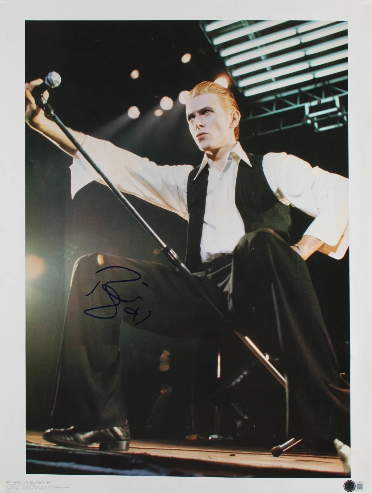David Bowie Authentic Signed 19x25 Poster Auto Graded Gem Mint 10! BAS #AE16840
