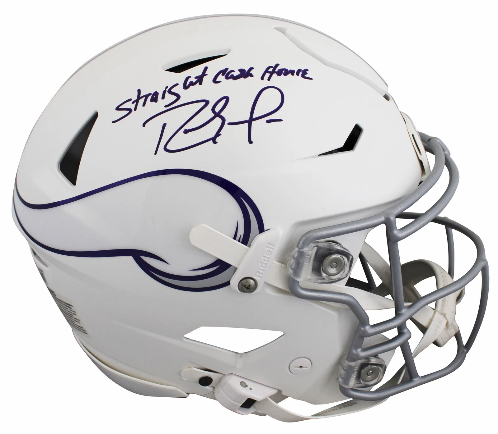 Vikings Randy Moss Signed 2024 On-Field Alt Speed Flex Full Size Helmet BAS Wit