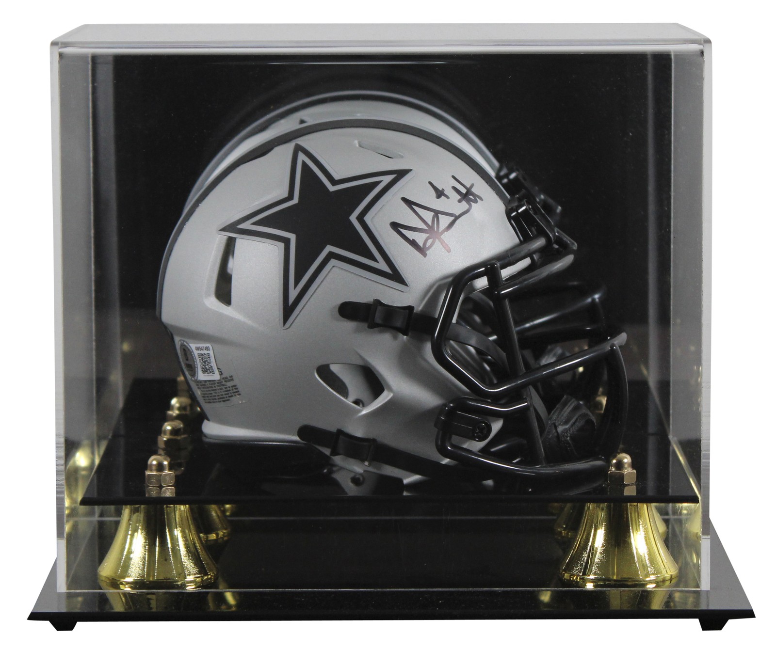 Cowboys Dak Prescott Signed Rave Speed Mini Helmet W/ Case BAS Witnessed