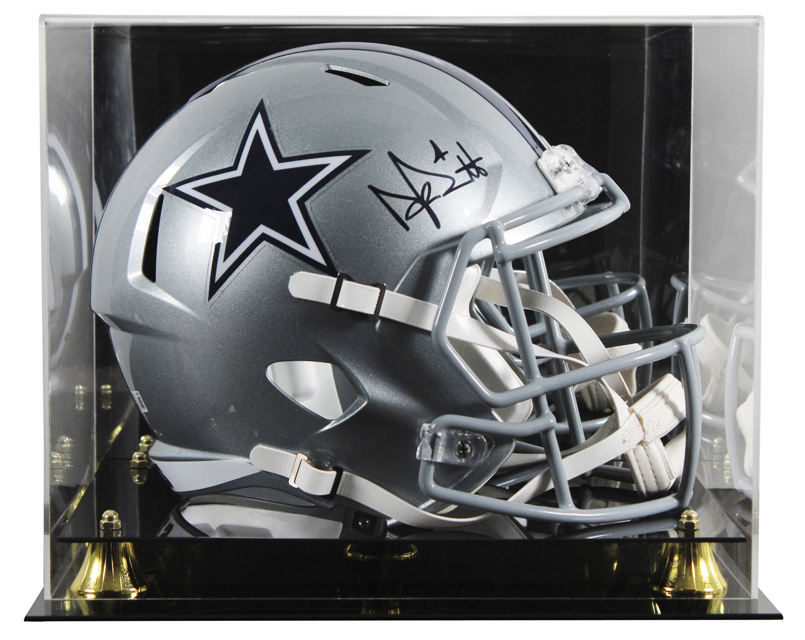 Cowboys Dak Prescott Signed Full Size Speed Rep Helmet W/ Case BAS Witnessed