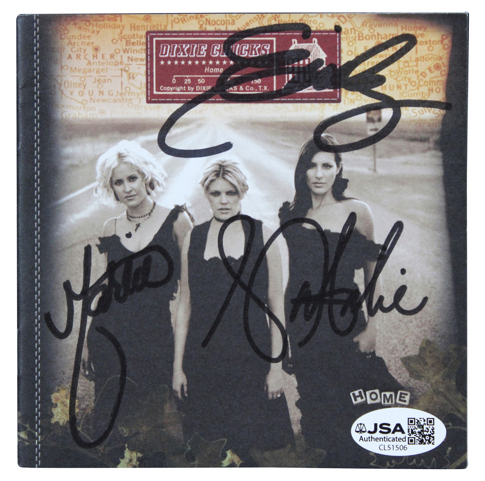 Dixie Chicks (3) Maines, Maguire & Strayer Signed Home CD Booklet JSA #CL51506
