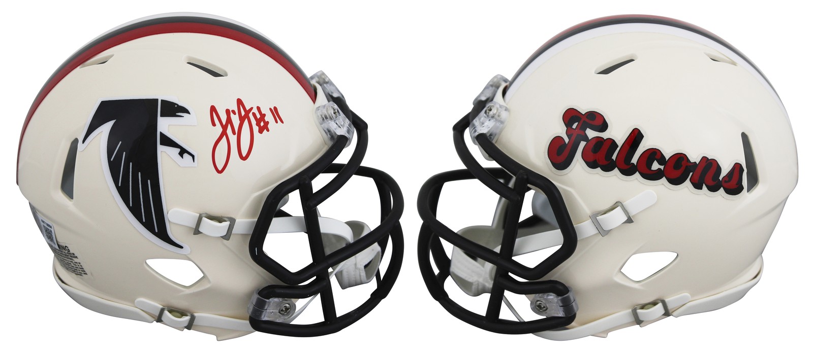 Falcons Julio Jones Authentic Signed Retro Speed Mini Helmet BAS Witnessed