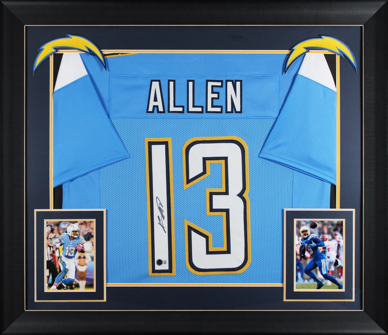Keenan Allen Signed Powder Blue Pro Style Framed Jersey BAS Witnessed 2
