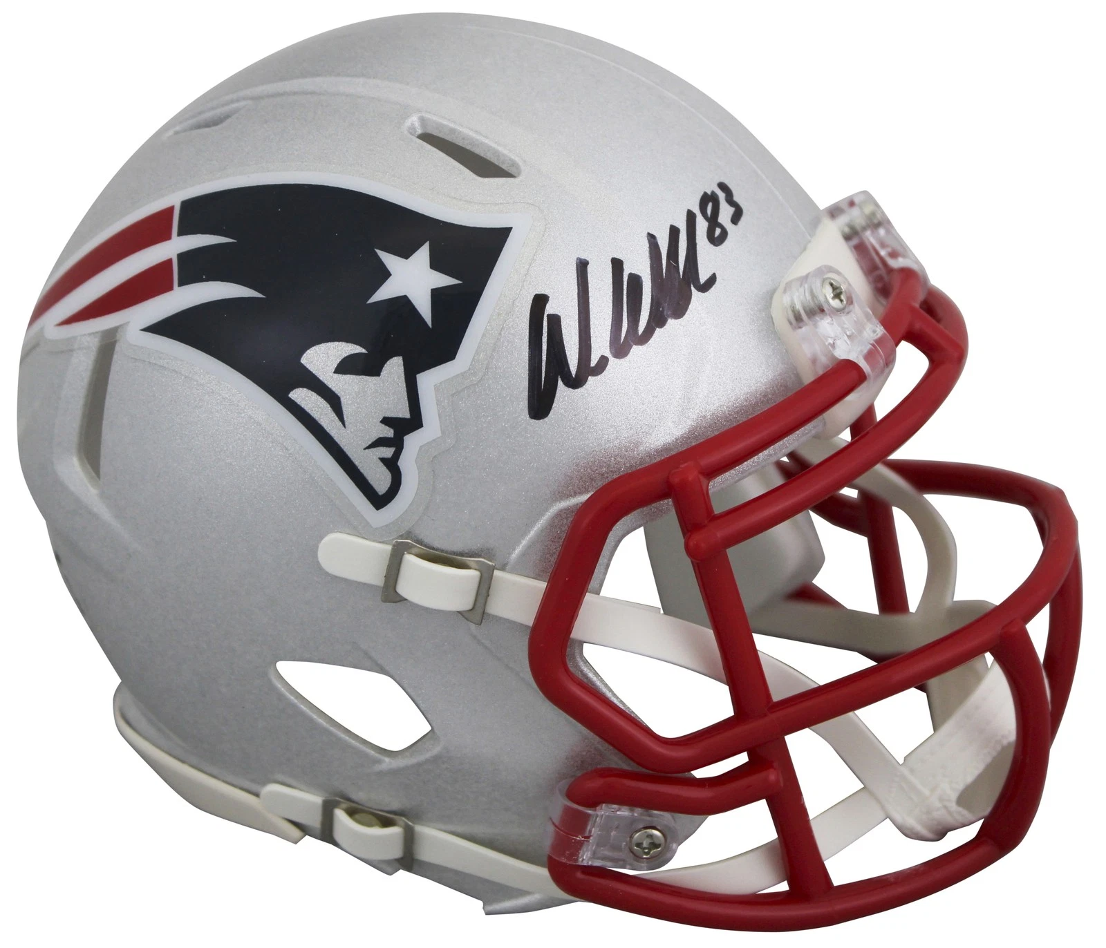 Patriots Wes Welker Authentic Signed Speed Mini Helmet JSA Witnessed