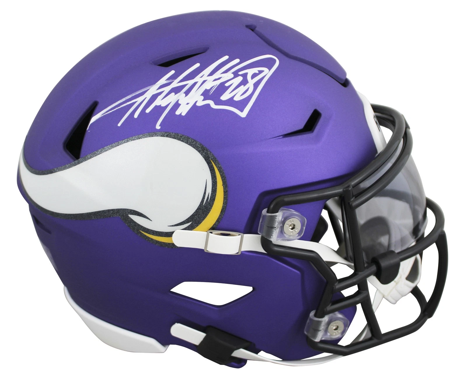 Vikings Adrian Peterson Authentic Signed Speed Flex Midi Helmet BAS Witnessed