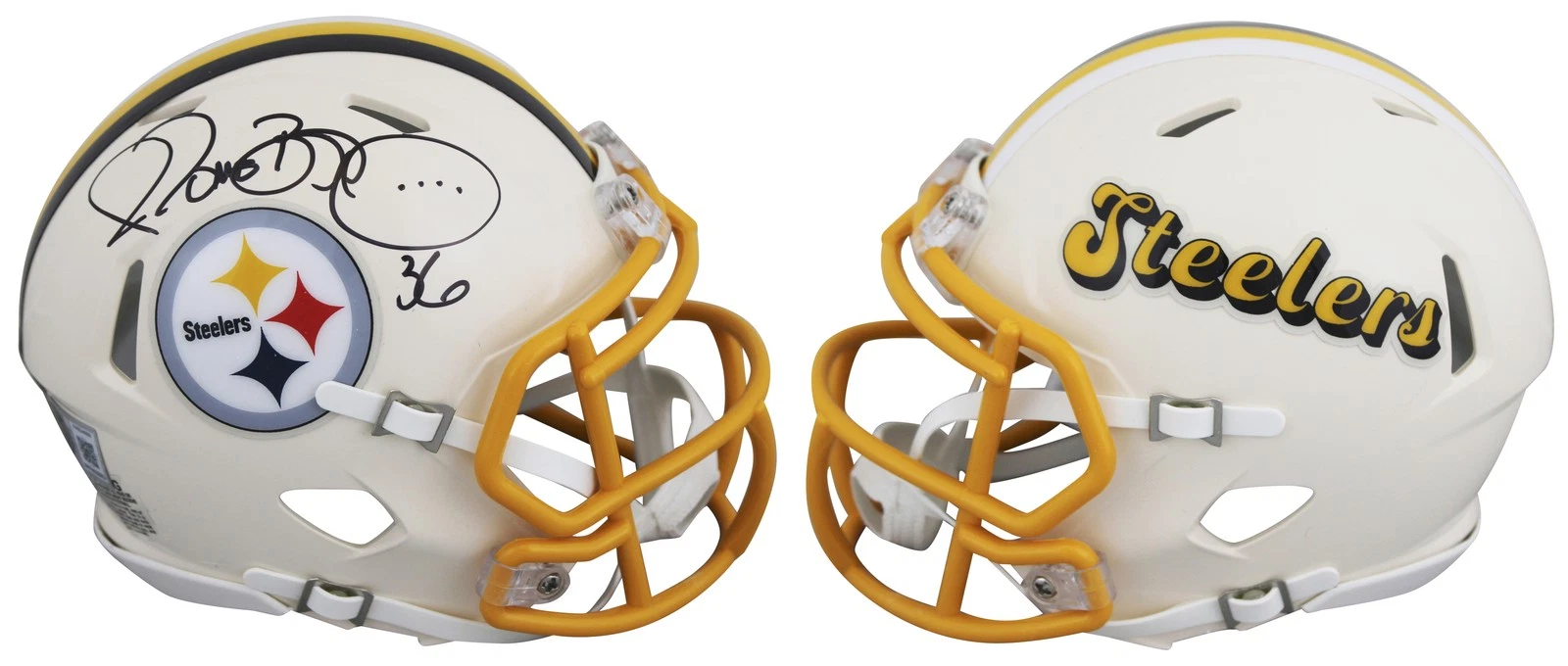 Steelers Jerome Bettis Authentic Signed Retro Speed Mini Helmet BAS Witnessed