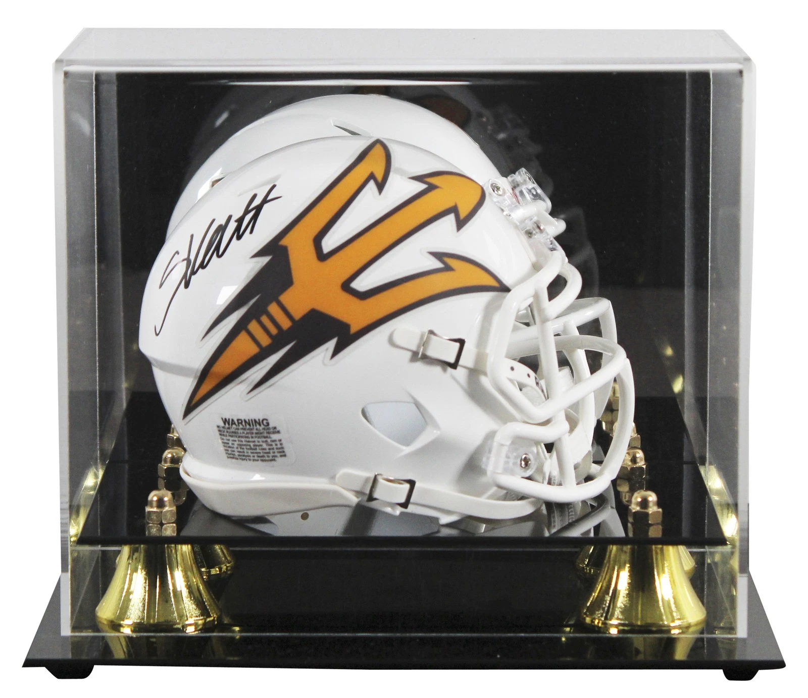 Arizona State Cameron Skattebo Signed White Fork Speed Mini Helmet w/ Case JSA