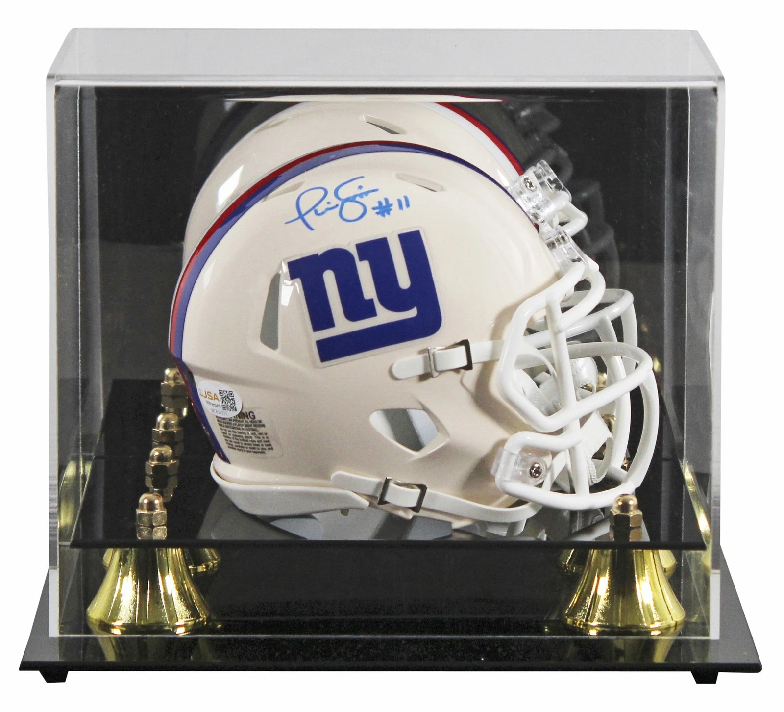 Giants Phil Simms Authentic Signed Retro Speed Mini Helmet W/ Case JSA Witness