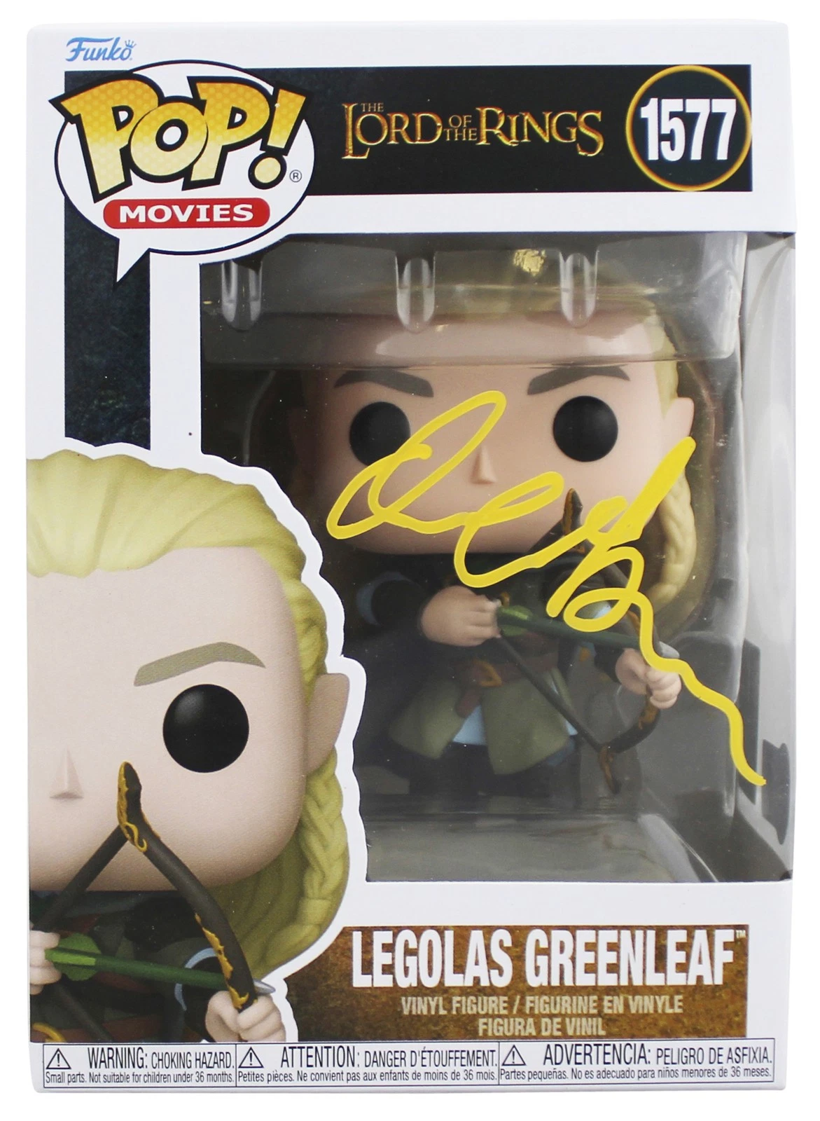 ORLANDO BLOOM LOTR SIGNED LEGOLAS #628 FUNKO POP VINYL FIGURE BAS #BW88058 COLLECTIBLE MEMORABILIA