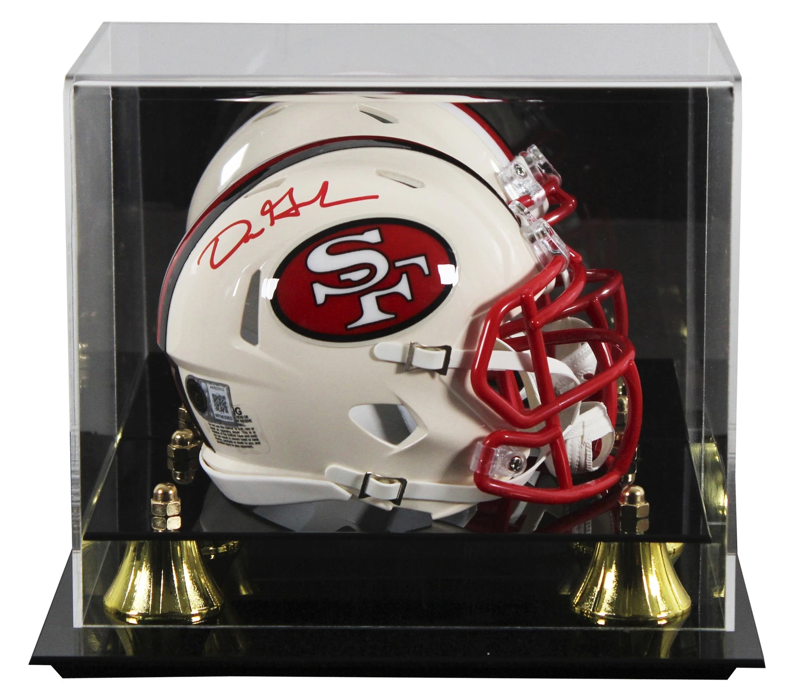 49ers Dre Greenlaw Signed Retro Speed Mini Helmet W/ Case BAS Witnessed