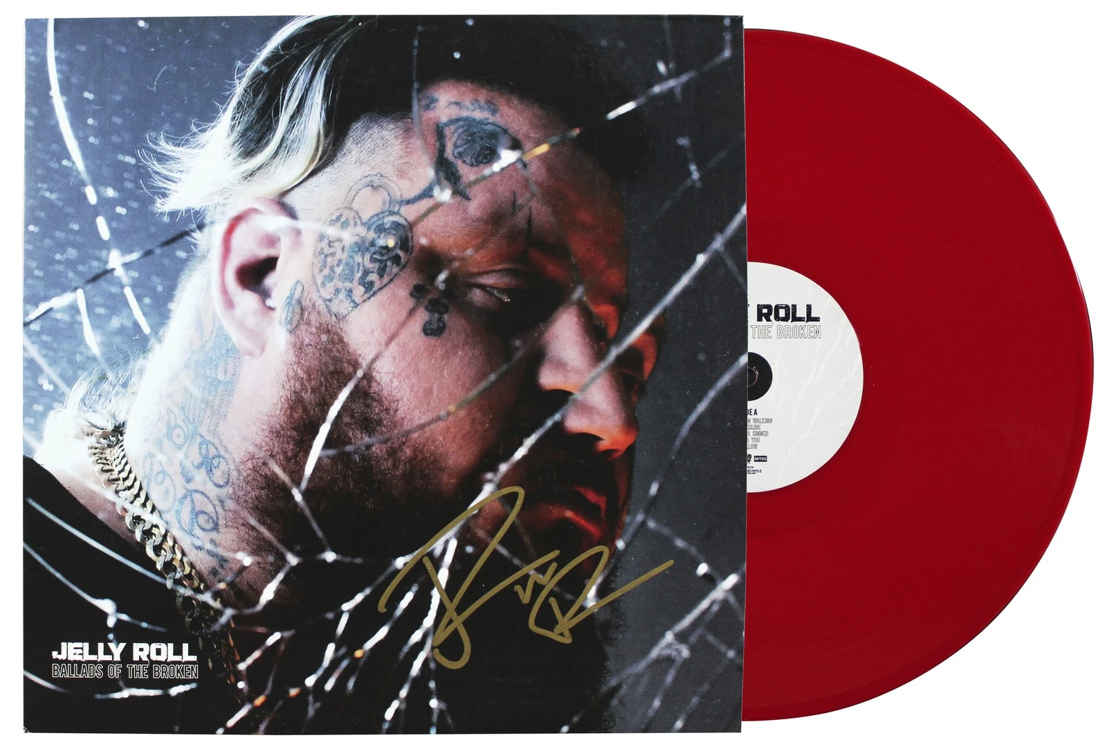 Jelly Roll Authentic Signed Ballads of the Broken Album Cover W/ Vinyl BAS