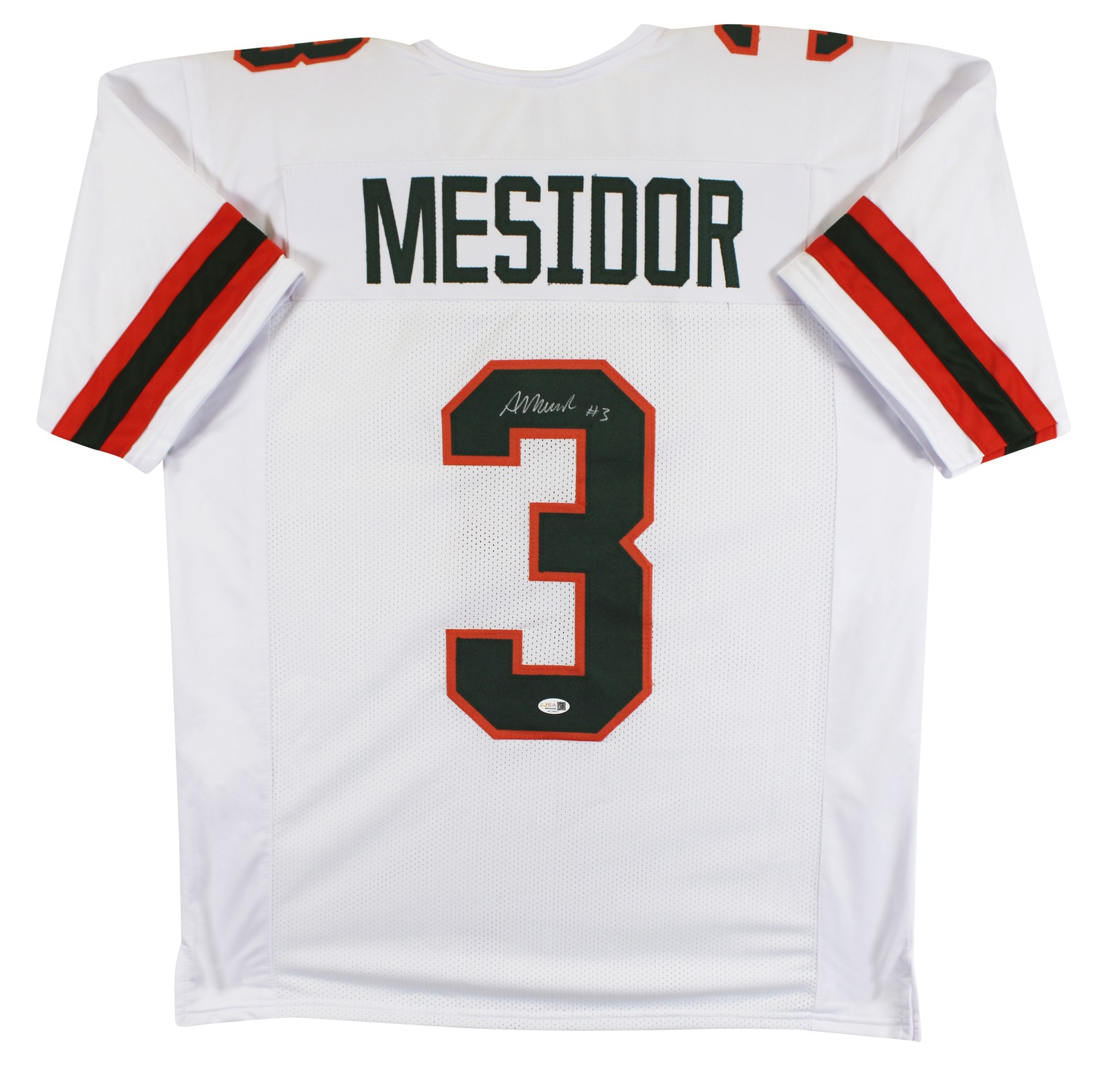 Miami Akheem Mesidor Authentic Signed White Pro Style Jersey JSA Witness