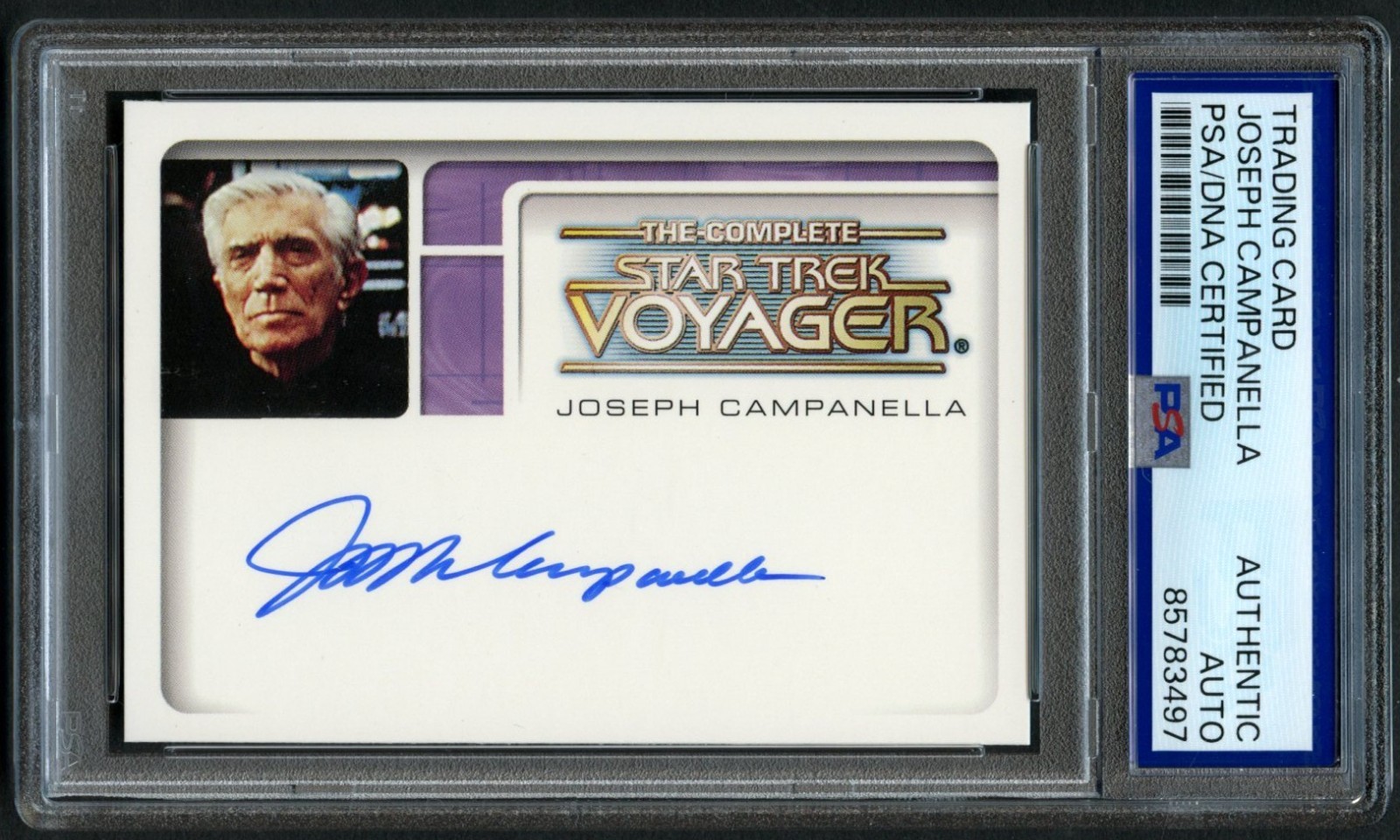 Joseph Campanella signed autograph 2002 Star Trek Voyager Card PSA Slabbed