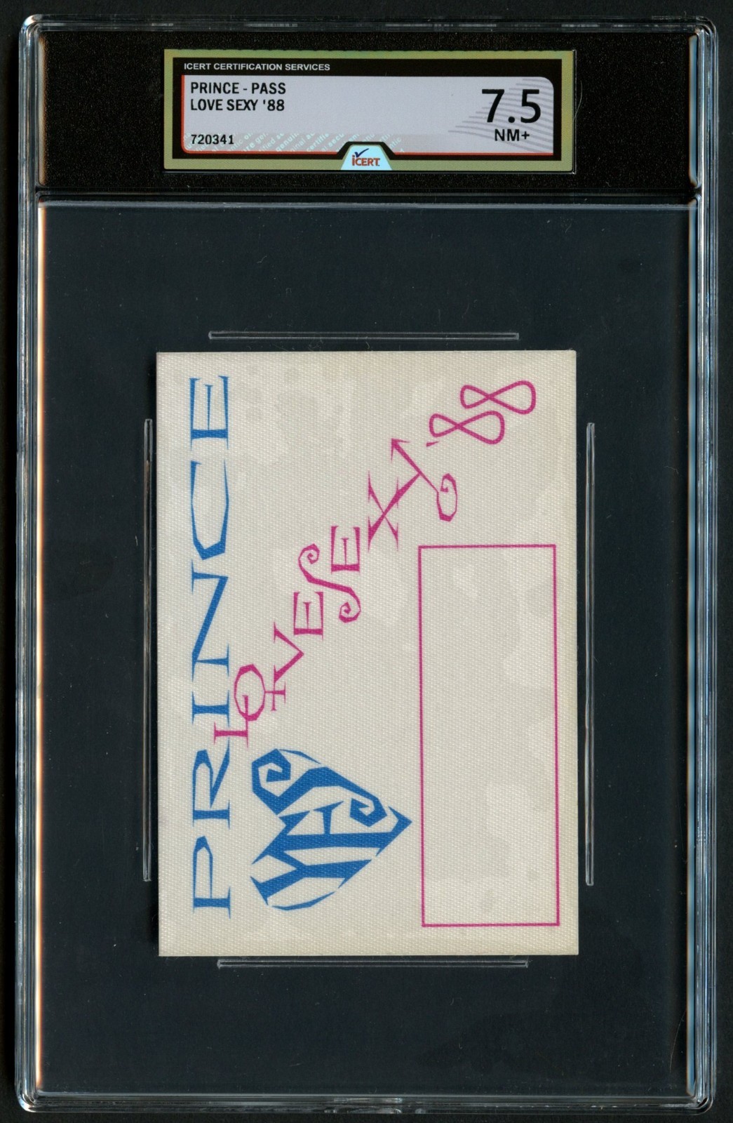 Prince Love Sexy' 88 Tour Concert Backstage Pass Grade 7.5 iCERT Slabbed