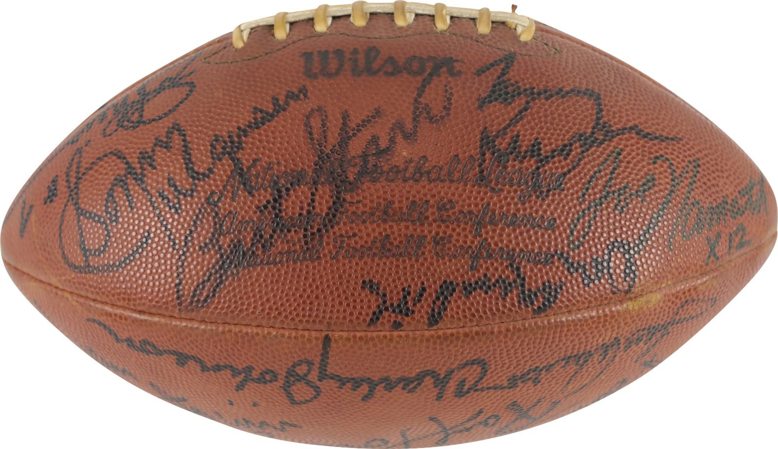Quarterback HOF Legends Multi Signed Football 23 Sigs Bart Starr Joe Namath PSA