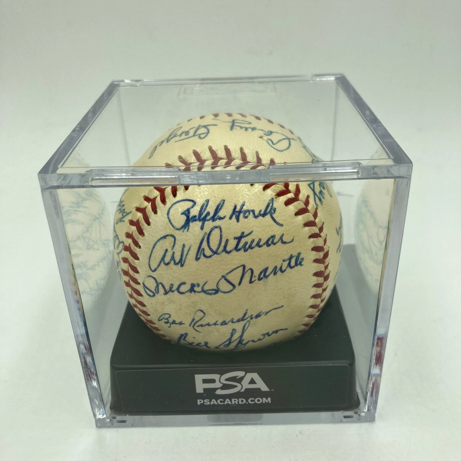 1958 New York Yankees World Series Champs Team Signed Baseball PSA DNA COA