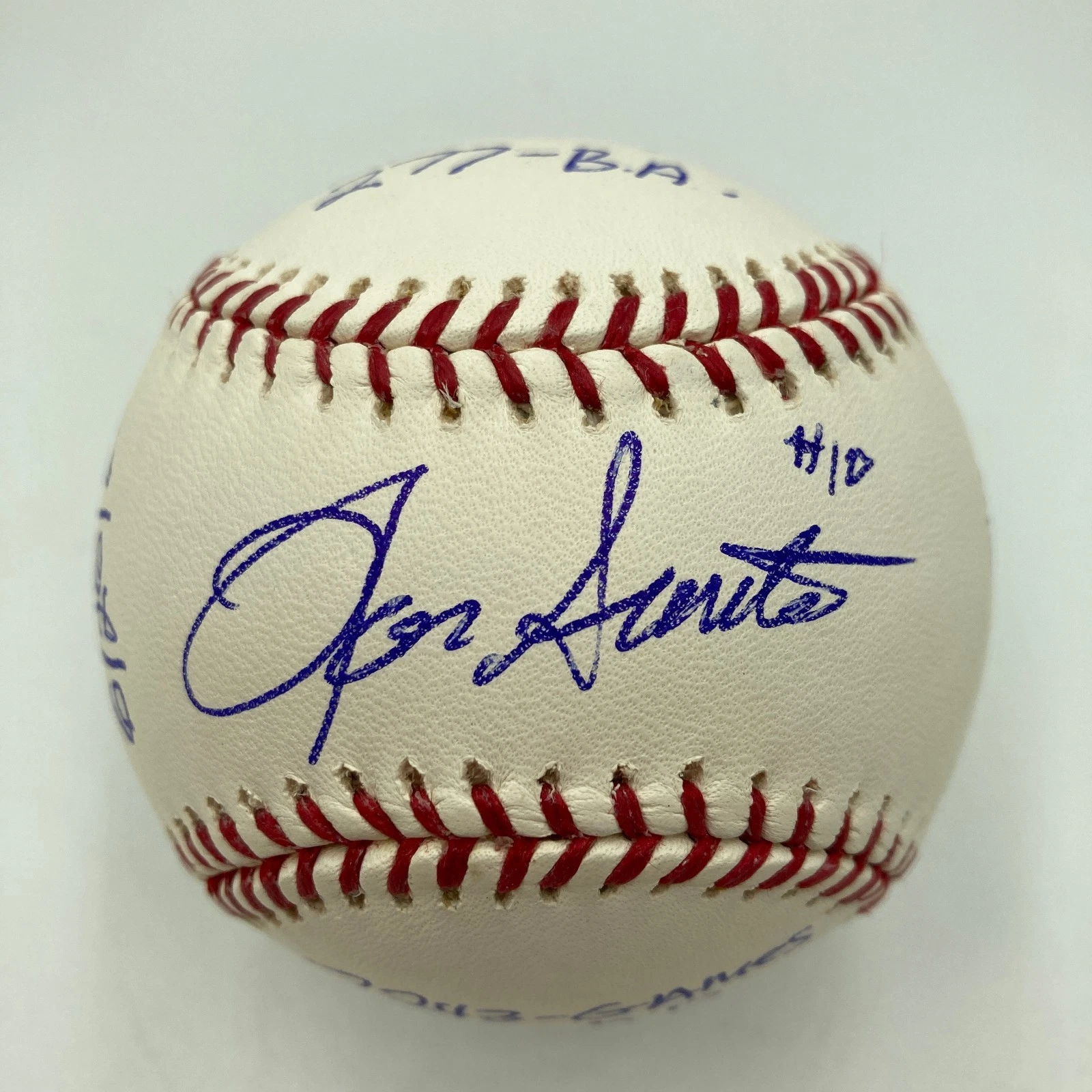 Ron Santo Signed Heavily Inscribed STAT MLB Baseball Beckett Certified