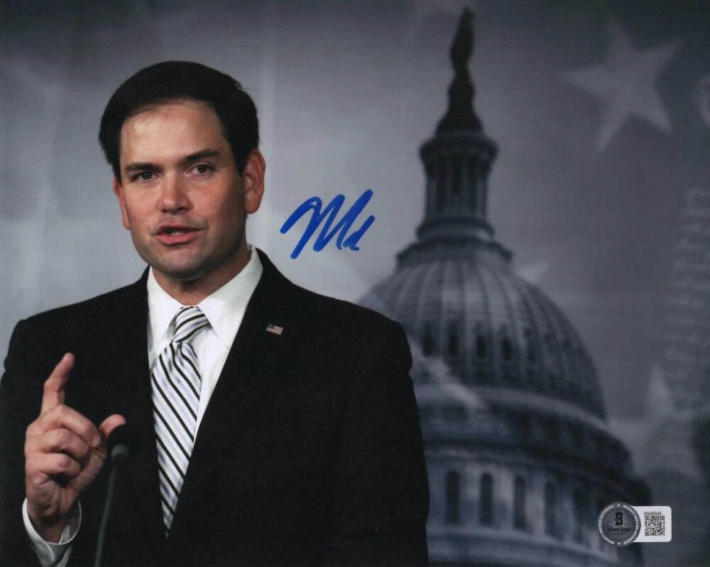 Marco Rubio Signed Autograph 8x10 Photo  Donald Trump Secretary of State Beckett