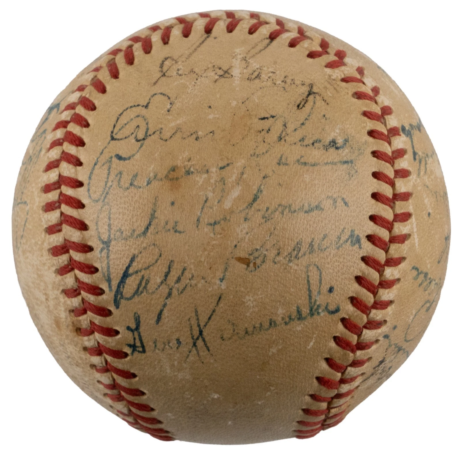 Jackie Robinson 1950 Brooklyn Dodgers Team Signed Baseball PSA DNA COA