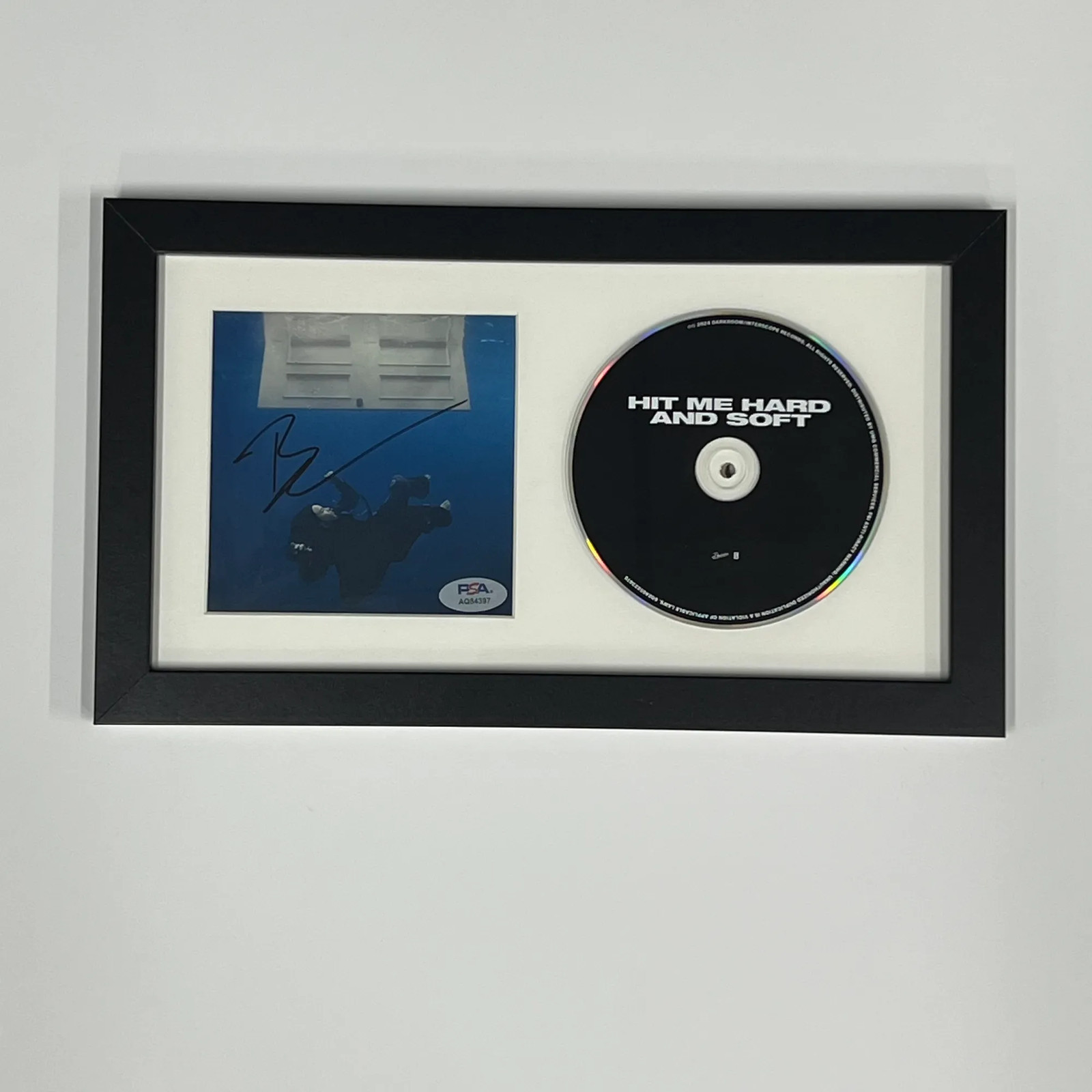 Billie Eilish Signed Hit Me Hard and Soft Signed CD Cover Framed PSA