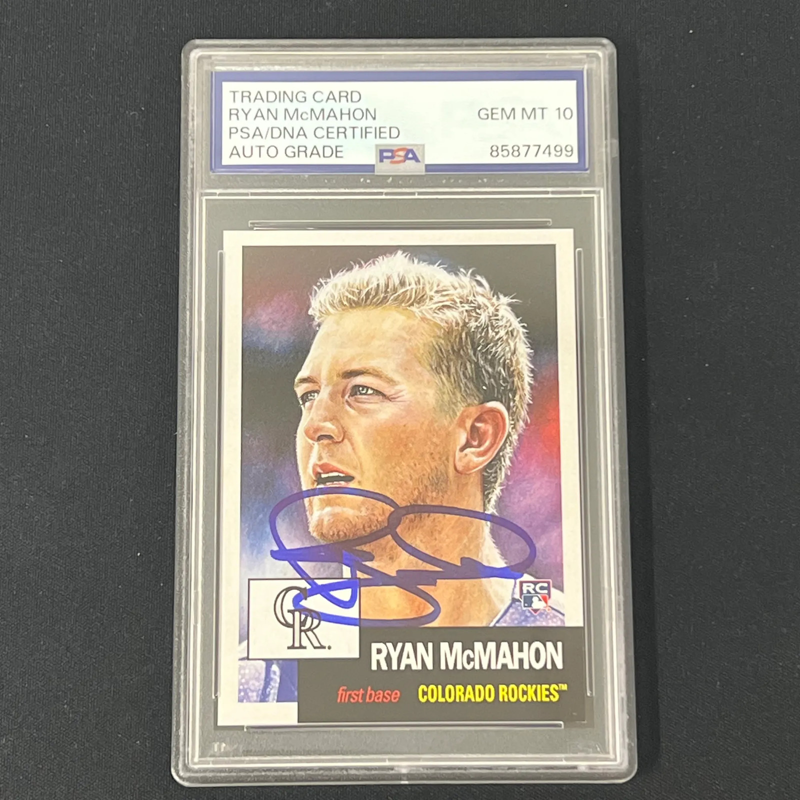 2018 Topps #96 Ryan McMahon Signed Card PSA Auto 10 Slabbed Colorado Rockies
