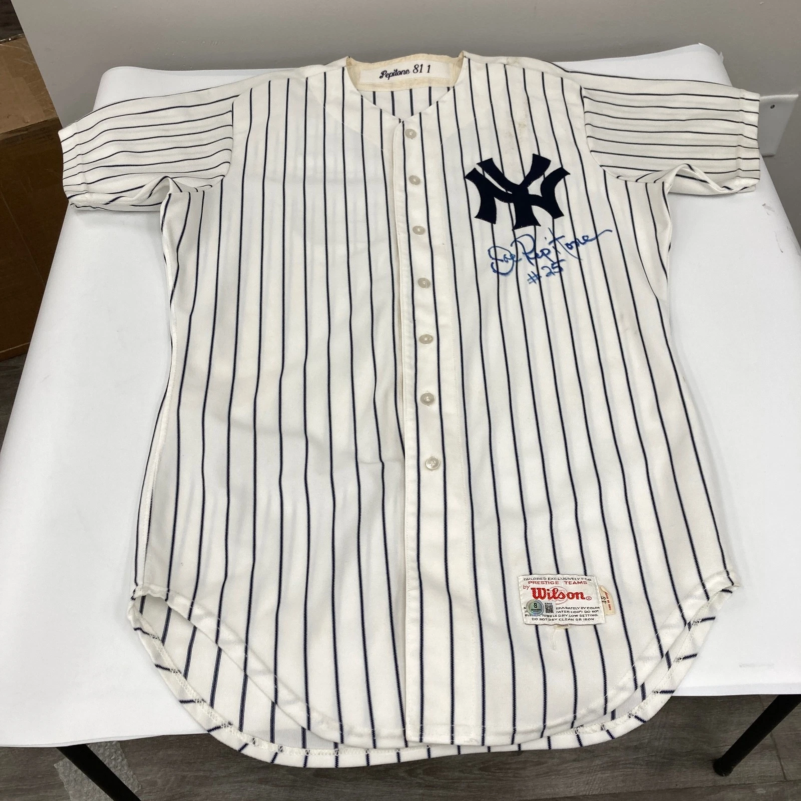 Joe Pepitone Signed 1981 Game Used New York Yankees Jersey Beckett Certified