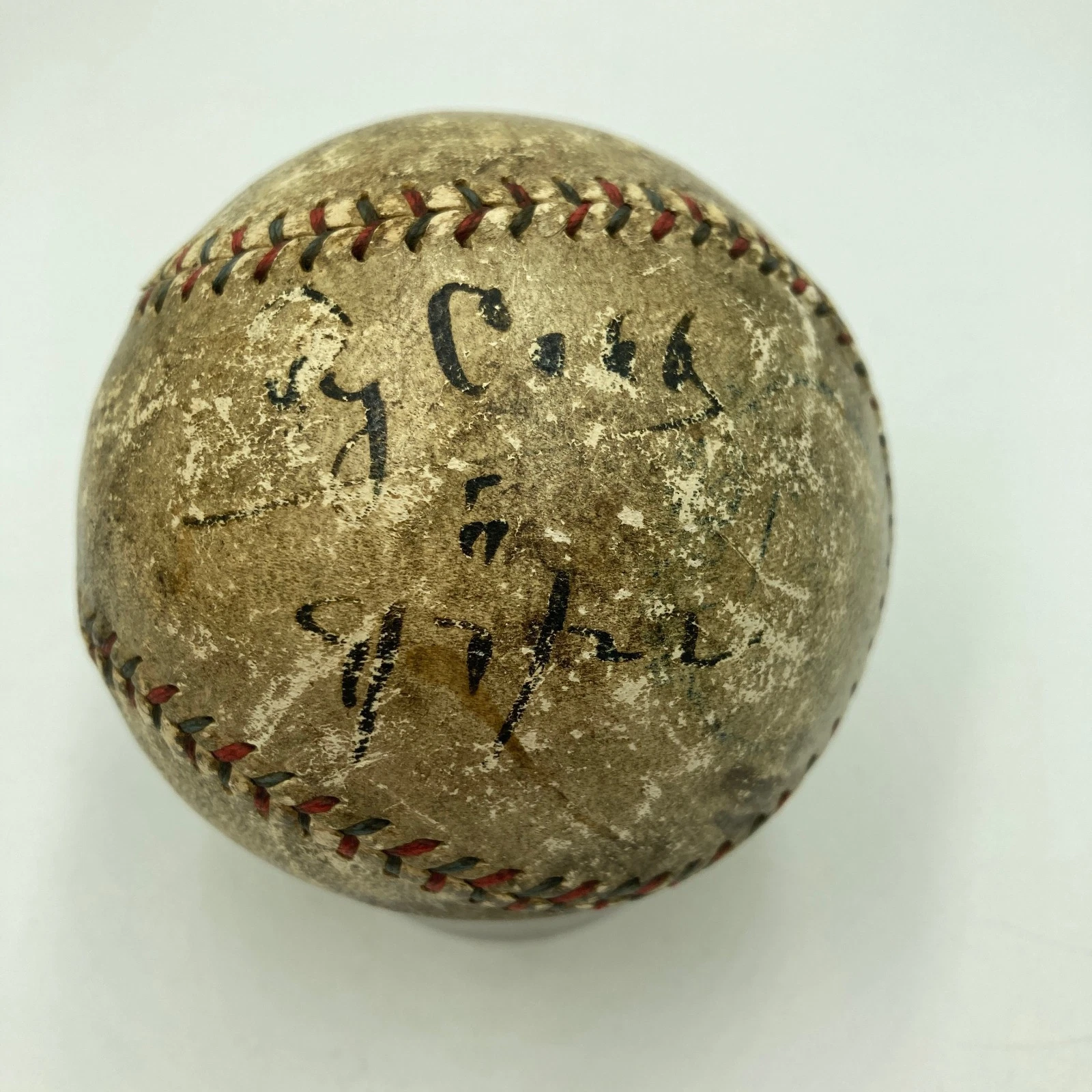 Ty Cobb 1922 Single Signed Game Used American League Baseball JSA COA RARE