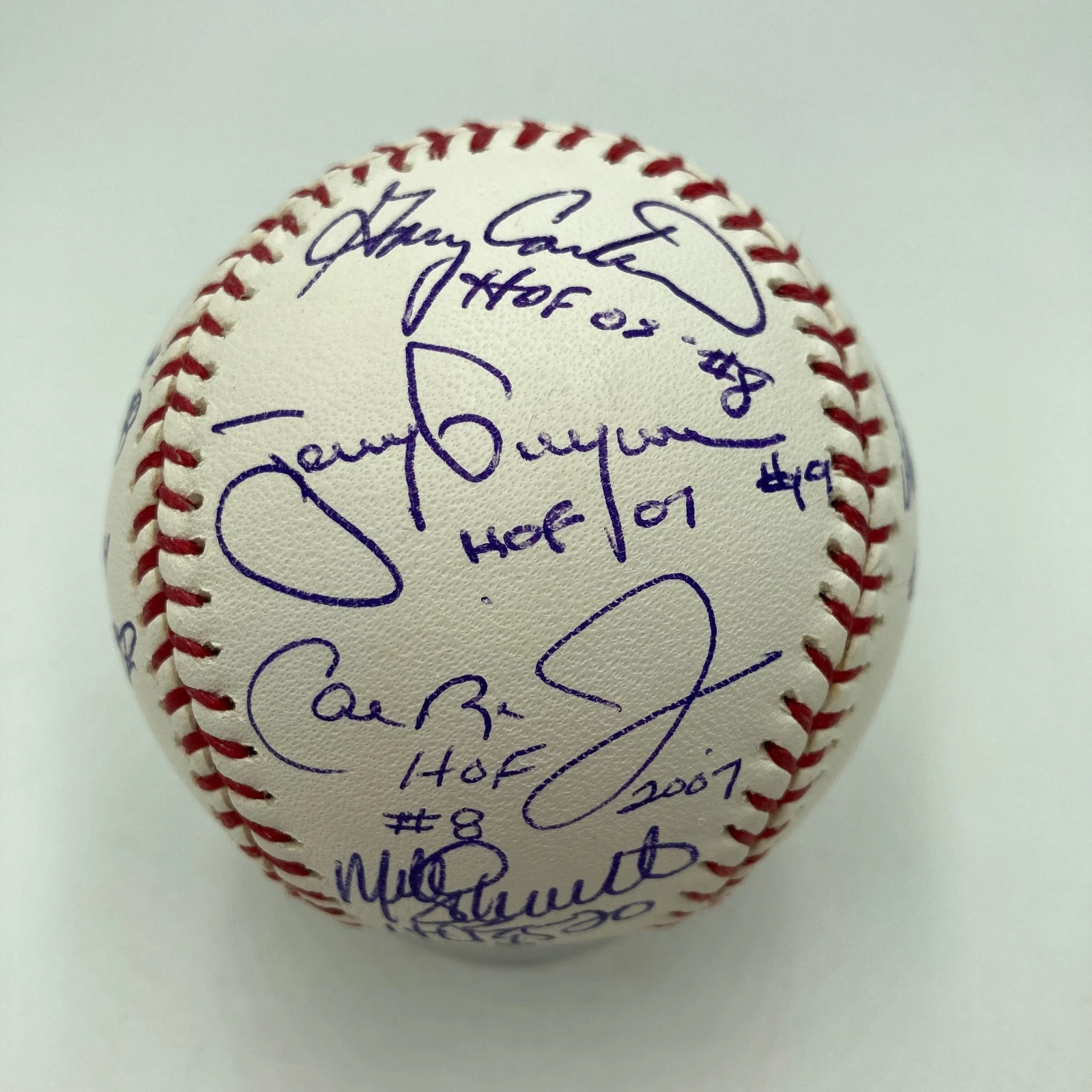 Beautiful HOF Multi Signed Baseball Tony Gwynn Nolan Ryan Tom Seaver Ripken JSA