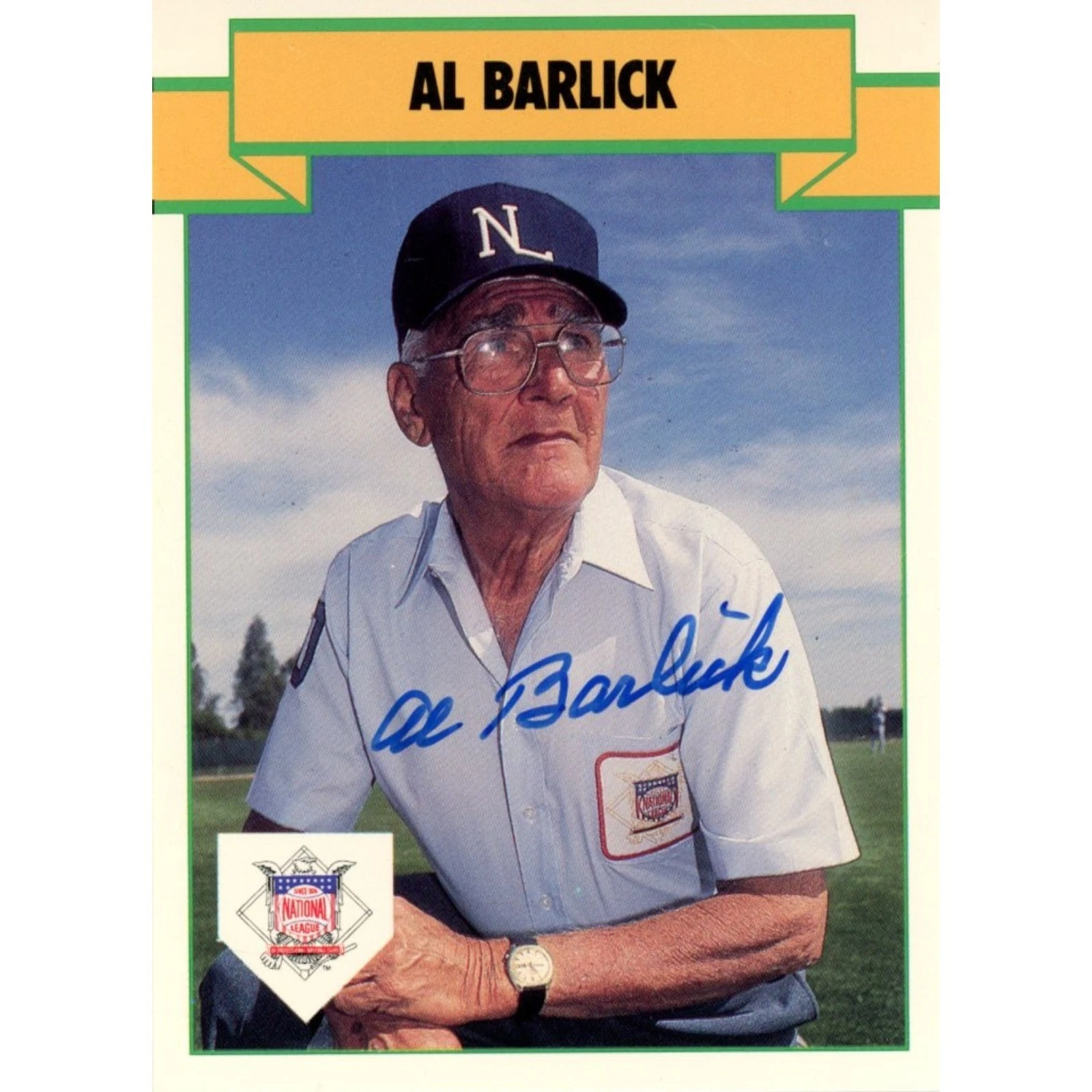 Al Barlick Autographed/Signed MLB 1990 TM Umpires #71 Trading Card Beckett 57815