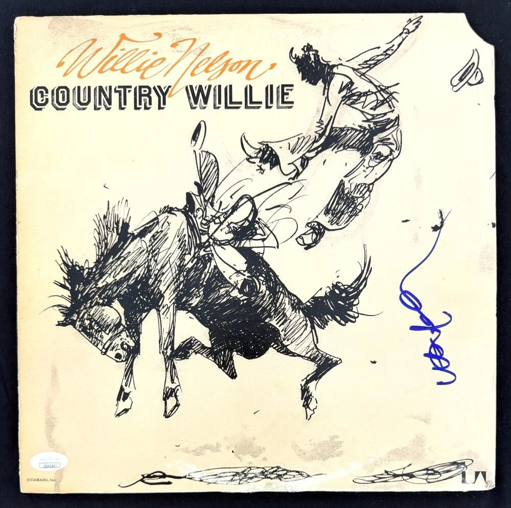 Willie Nelson Signed Autograph Country Willie Album Vinyl Record LP w/ JSA COA