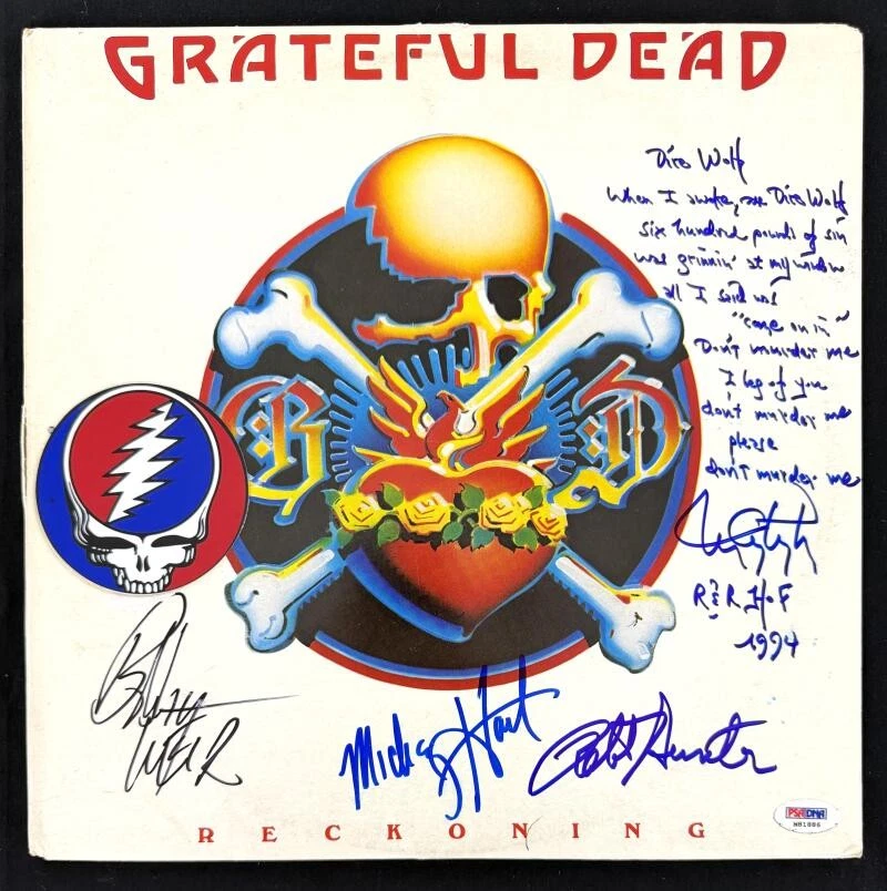 Bob Weir Robert Hunter Mickey Hart TomC Signed Autograph Grateful Dead Album PSA