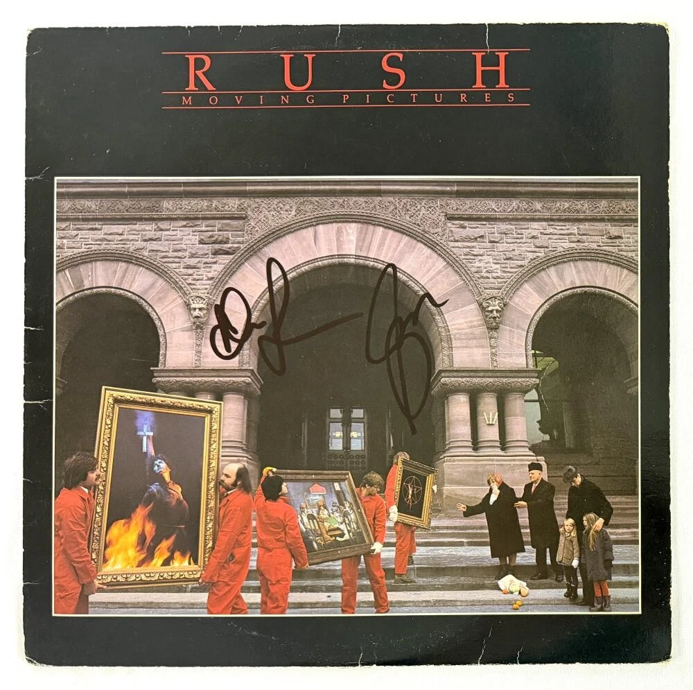 Geddy Lee & Alex Lifeson Signed Autograph Rush Moving Pictures Album Beckett COA