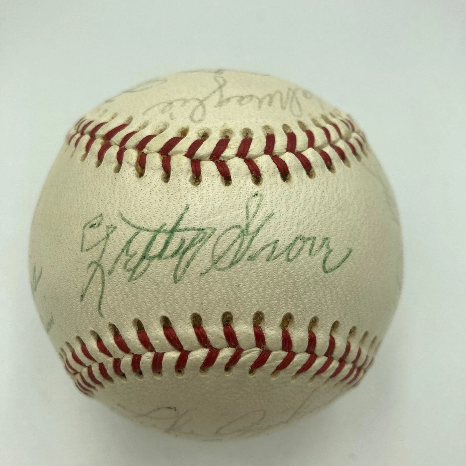 Pie Traynor Lefty Grove Joe Dimaggio Hall Of Fame Multi Signed Baseball JSA