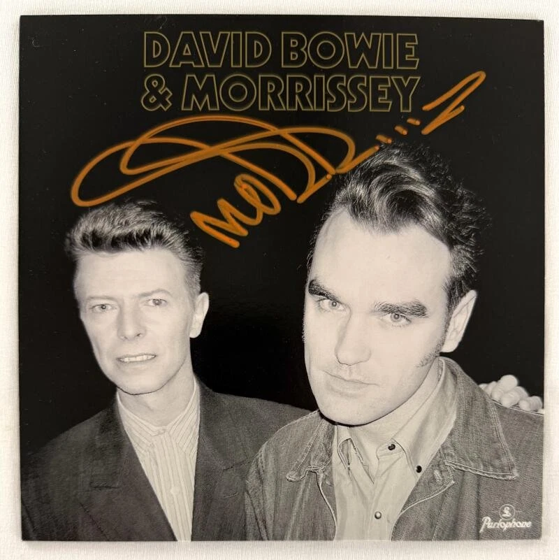 Morrissey Signed Autograph Cosmic Dancer w/ David Bowie 45 RPM Record BAS COA