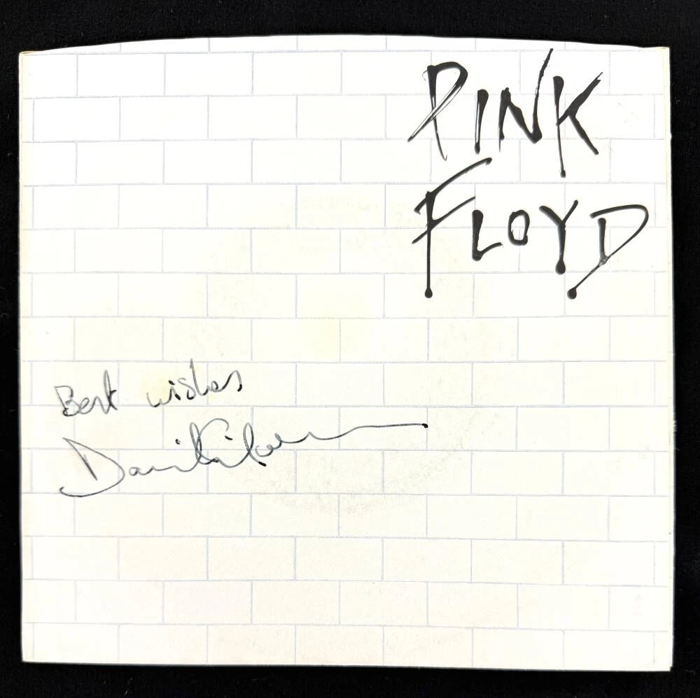 David Gilmour Signed Autograph Pink Floyd The Wall 45 RPM Album Record JSA COA