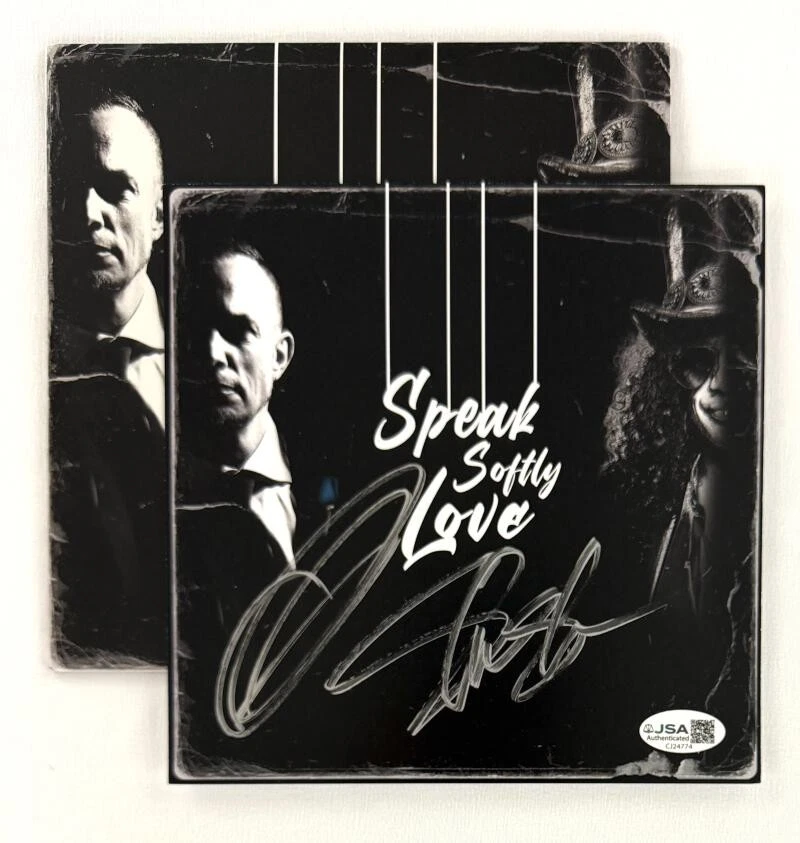 Slash & Mark Tremonti Signed Autograph Speak Softly Love 45 RPM Album Insert JSA
