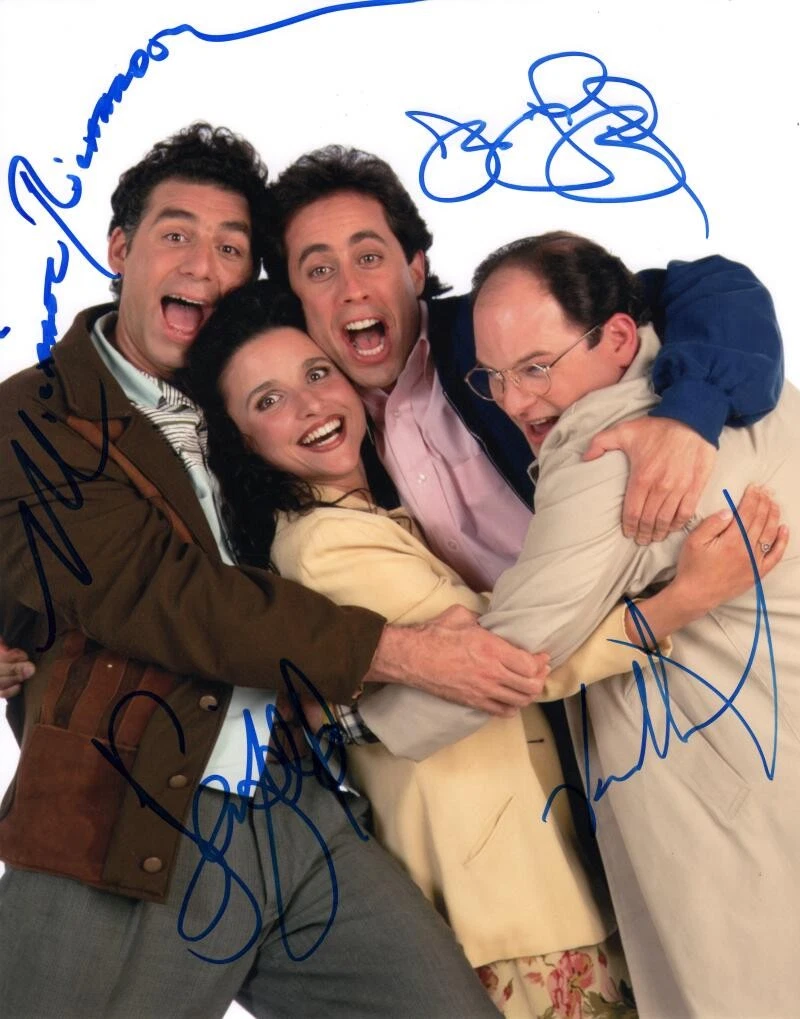 Jerry Seinfeld Michael Richards Julia Jason Signed Autograph 11x14 Photo JSA COA