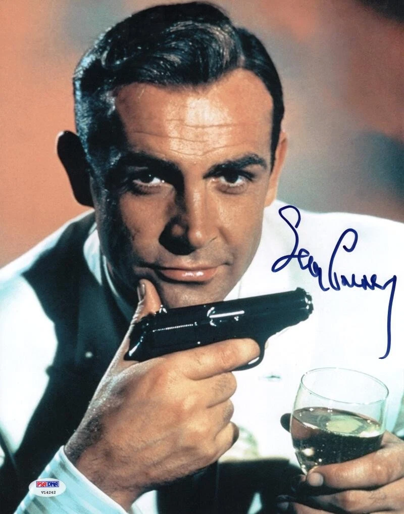 SEAN CONNERY JAMES BOND SIGNED AUTOGRAPH 11×14 PHOTO – GOLDFINGER 007 W/ PSA COA COLLECTIBLE MEMORABILIA